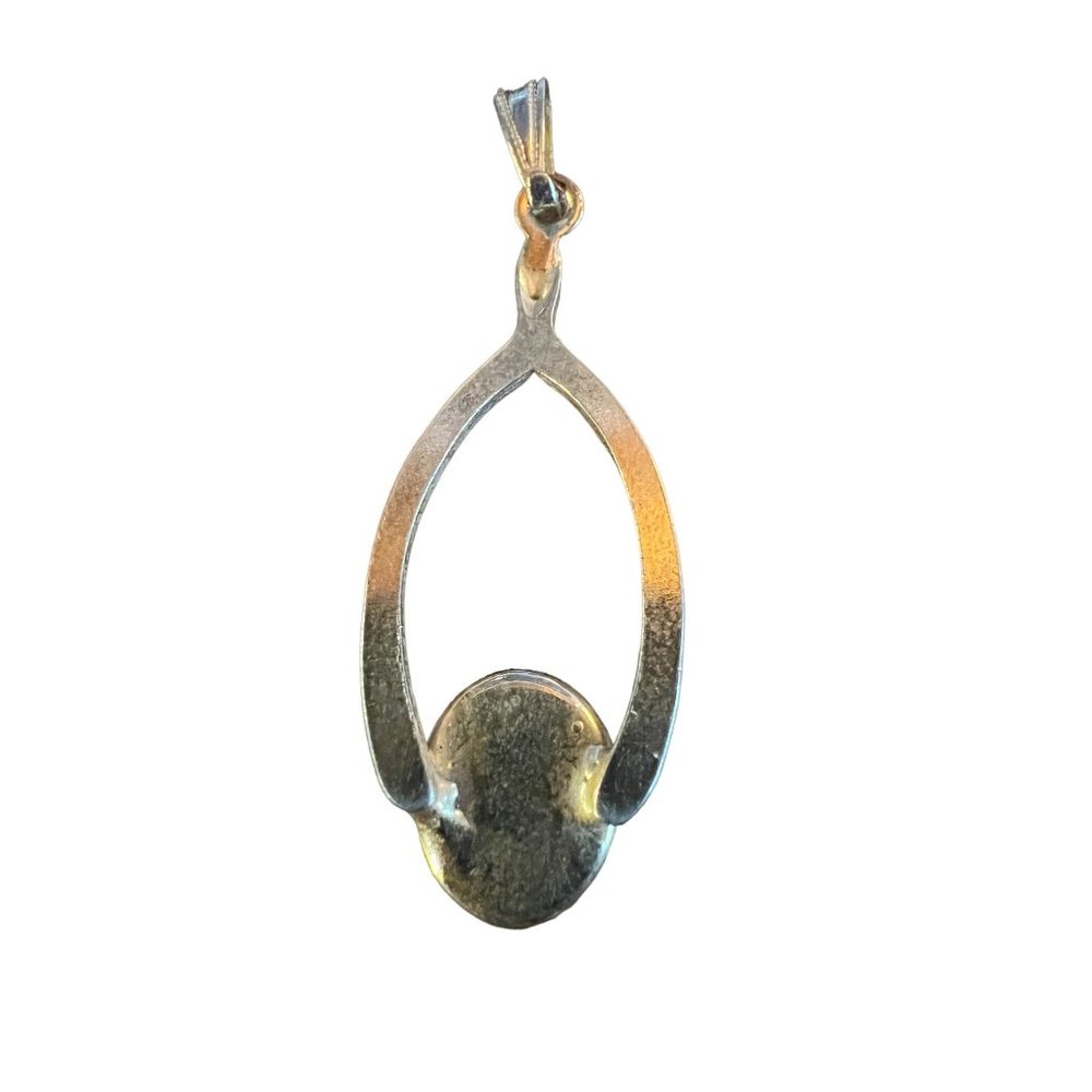 Vintage Gold Tone Wishbone with Cameo Pendant - Picture 11 of 13